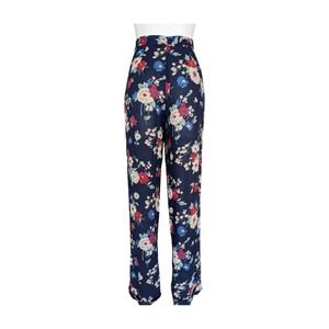 Vintage 90s Ralph Lauren Blue Label Flowy Floral Cuffed Trouser Pants Size 8